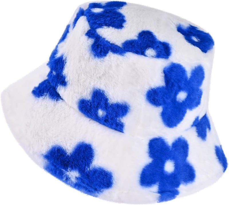 Yonchic Store Winter Soft Faux Fur Plush Bucket Hat, Lovely Fisherman Cap, Fashion Outdoor Thick Warm Sun Cap for Women - Image 1
